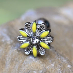 316L Stainless Steel Yellow Daisy Cartilage Earring - Picture 1 of 3