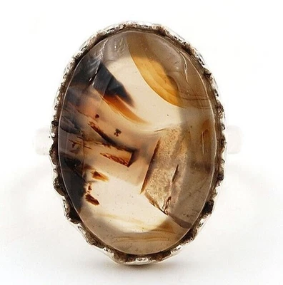 Natural Montana Agate 925 Solid Sterling Silver Ring Jewelry Sz 6.5 @19-9 - Image 1 of 3