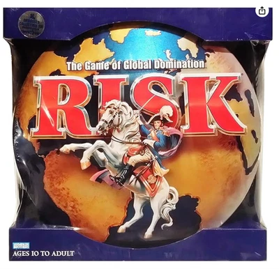 Risk -- Round Metal Tin 2003 -- Special Edition - NEW IN BOX, SEALED Board Game - Image 1 of 4