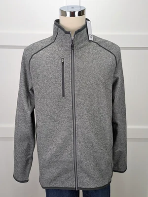 CUTTER & BUCK Mainsail Knit Full Zip Jacket Gray Golf Casual Men’s XL NEW - Image 1 of 4