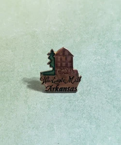 War Eagle Mill Arkansas Lapel Pin - Hat Map Travel Souvenir - Gristmill Tourism - Picture 1 of 6