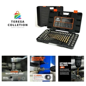 Professional 62-Pc Bolt Extractor Kit with HSS Drill Bits for Stripped Screws - Bild 1 von 10