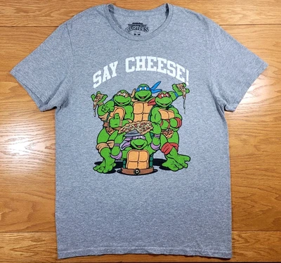 Мужская футболка Teenage Mutant Ninja Turtles средний размер серая зеленая повседневная для взрослых TMNT - Изображение 1 из 4