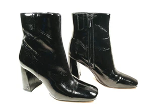 SAM EDELMAN Mujer Mod Botín Negro Patente Puntera Cuadrada Talla 6.5 SE ADAPTA Talla 5.5 - Imagen 1 de 14