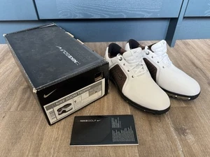 Nike Zoom Trophy Men's Golf Shoe Uk Size 8 - White / Brown - BOXED - BRAND NEW - Picture 1 of 8