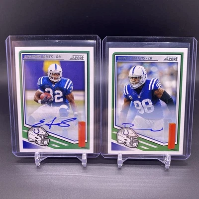 2025 Panini Score Edgerrin James & Robert Mathis Auto Colts Legends #68 & #271 - Image 1 of 4