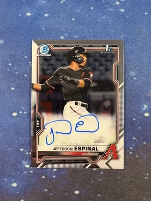 2021 Bowman Chrome #CPA-JE Jeferson Espinal 1st Prospect Auto Diamondbacks - Image 1 of 2