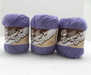 Sugar 'n Cream Cotton Yarn Lot of 3 Hot Purple - Picture 1 of 4