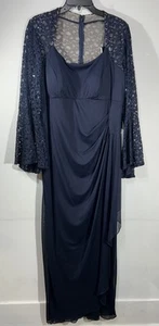 XSCAPE Dress Gown Size: 16W Long Sleeve Navy Formal - Picture 1 of 11