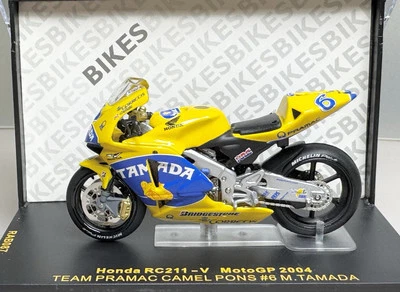 Honda RC211-V  #6 M.TAMADA -Team Pramac Camel Pons Moto GP 2004 Ixo Models 1/24 - Image 1 of 4
