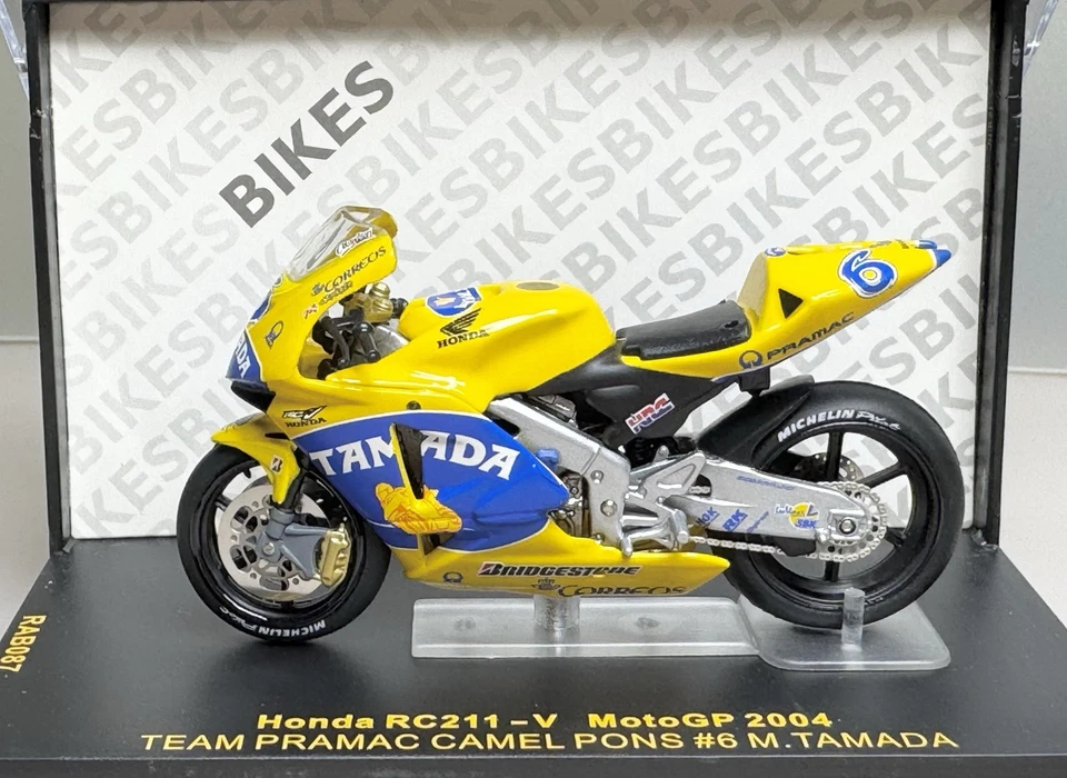 Honda RC211-V  #6 M.TAMADA -Team Pramac Camel Pons Moto GP 2004 Ixo Models 1/24 - Image 1 of 4