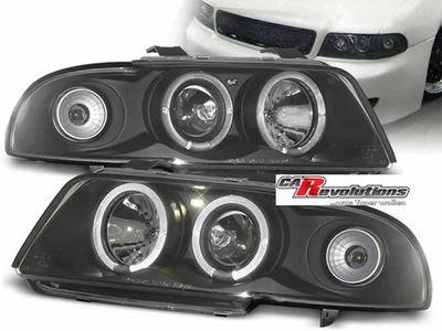 LED Angel Eyes Scheinwerfer Set in schwarz für Audi A4 B5 1995-1998 - Bild 1 von 2