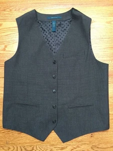 Perry Ellis Formal Suit Vest Waist Coat Blazers Grey Size L Large 21" Pit to Pit - Picture 1 of 11