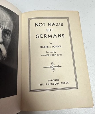 Rare Not Nazis but Germans Tosevic 1944 WWII Hardcover History Book Foto 1 de 4