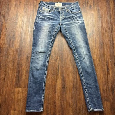 Womens Big Star Jenae Slim Straight Jeans Dark Wash Studs Sequins Size 27L - Image 1 of 4
