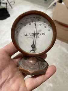 Jm Ankerson Gillett Wisconsin Advertising Thermometer 1920-30s Art Deco - Picture 1 of 6