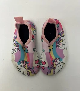 BIGIB Girl's Toddler Kid Swim Slip Water Shoes Size 5.5 Unicorn Print $12 USED - Picture 1 of 5