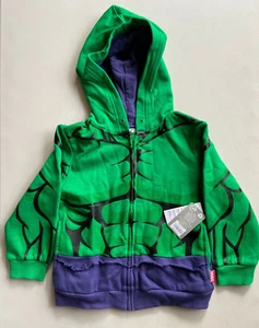 Marvel Universe Incredible Hulk Zip Up Hoodie Boys 4 Disney - Picture 1 of 9