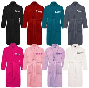 Personalised Adults Toweling Bathrobe 500 GSM 100% Cotton Bath Robe Unisex - Picture 1 of 20