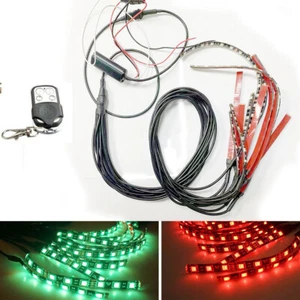 Motorcycle RGB 120LED Waterproof Under Glow Lights Strip Neon Kit + Remote - Foto 1 di 11