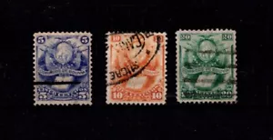 BOLIVIA 1878 VINTAGE STAMPS ARMS & LAW SC#20,21,22 USED - Picture 1 of 2