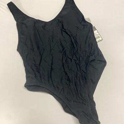NWT Mossimo Swim One Piece Black V Neck Bathing Suit Swimsuit Ruched Butt XL - Image 1 of 4