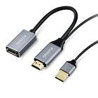 HDMI to DisplayPort Adapter 4K@60Hz HDMI 2.0 Male to DP Female Converter Cabl...