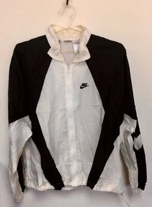 Vintage Men's Nike Jacket XL White and Black Windbreaker - Picture 1 of 10