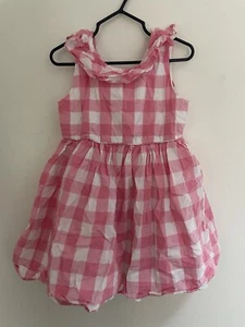 Tommy Bahama Kids Girls Pink Plaid Ruffle Lined Cotton Sleeveless Dress Pink 5 - Picture 1 of 11