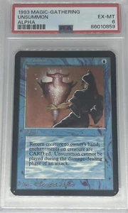 1993 MTG 1 X Alpha Unsummon ~ PSA Graded 6 - Ex-mt - Picture 1 of 2