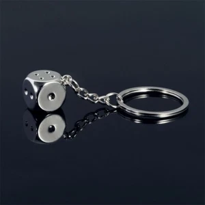 Llavero colgante de dados accesorios regalo buena suerte creativo llavero de metal 2 PIEZAS - Imagen 1 de 5