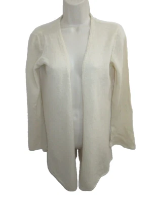 Minnie Rose 100% Cashmere Cream Open Front Cardigan Size S - Image 1 of 4