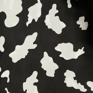COUNTRY COW BLACK WHITE SPOTS PRINT POLY COTTON FABRIC 58" BY THE YARD - Picture 1 of 8