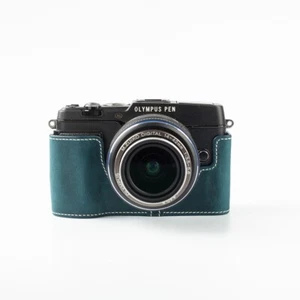 For Olympus PEN E-P5 EP5 Case Genuine Real Leather Half Camera Case Bag Cover  - Picture 1 of 25