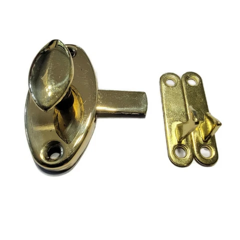 Brass Latch - Stamped Brass Hoosier Oval Style Latch - Hoosier Cabinet Cover