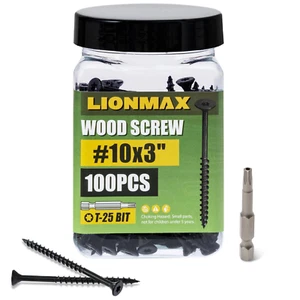 Deck Screws 3 Inch, Wood Screws #10 X 3, 100 PCS, Rust Resistant, Exterior Epoxy - Picture 1 of 12