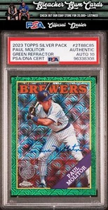 2023 Topps Silver Pack Chrome 2T88C85 Paul Molitor Green Refractor Auto PSA 10 - Picture 1 of 2