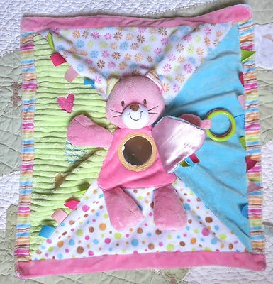Douglas Peluche Rosa Amarillo Verde Azul Gatito Gato Bebé Niña Manta de Seguridad Juguete UE Foto 1 de 3
