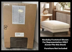 IKEA NOCKEBY Footstool Ottoman Cover Slipcover, Teno Brown 602.804.32 (Sealed) - Picture 1 of 11