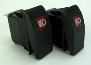 2x Carling Technologies SPST Illuminated Highbeam Rocker Switches 1843 R V1D1 - Imagen 1 de 7