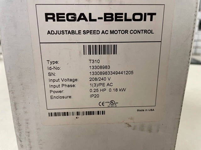 Control de motor de CA de velocidad ajustable Regal-Beloit Drive T310 Foto 1 de 4