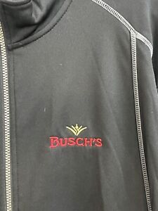 BUSCH’s BEER Men 3XL Black Soft Shell Fleece Lined Full Zip Long Sleeve Jacket