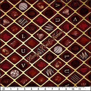 BENARTEX "CONFECTION AFFECTION" CHOCOLATE LUV #05705-77 FABRIC PRICED @ 1/2 YD - Picture 1 of 1