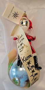 Rare Radko Italian Christmas Ornament - Checking His List  - 99-425-0 with Tag! - Picture 1 of 24