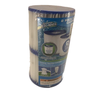 Type D Pool Filter Cartridges 3.75" x 4.13" Summer Escapes 2 Pack - NIP - Picture 1 of 4