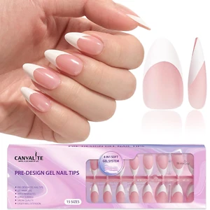 French Tip Press on Nails Gel Nail Tips - 300Pcs Pre-Colored Quick and Easy Pres - Picture 1 of 12