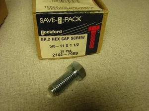 Rockford Sechskantschraube 5/8-11 x 1-1/2" Grade 2 Zink 3 Stück 2144-798B - Bild 1 von 2
