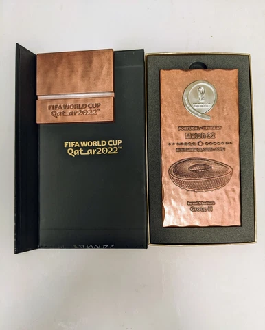 FIFA 2022 world cup medal plaque PORTUGAL-URUGUAY Cover