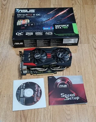 Boxed! Great Condition. ASUS GTX 760 GeForce GPU 2GB Graphics Video Gaming Card - Image 1 of 4