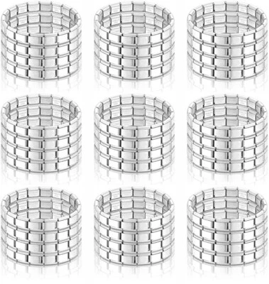 Cincuenta (50) pulseras italianas con dije inicial - joyería de acero inoxidable brillante 9 mm Foto 1 de 2